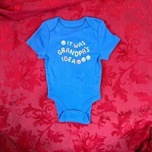 🌵 3/$15 Short Sleeve blue one piece smiley face IT WAS Grandpa’s Idea